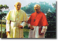 Ojciec Święty Jan Paweł II i arcybiskup Karl Berg w roku 1988